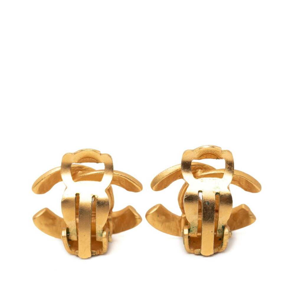 CHANEL Vintage Gold Logo Earrings - Picture 2 of 3